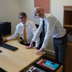 Alistair Crombie and Nick Thomsitt in their office